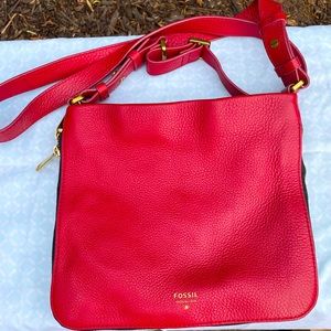 Fossil red Preston cross body bag